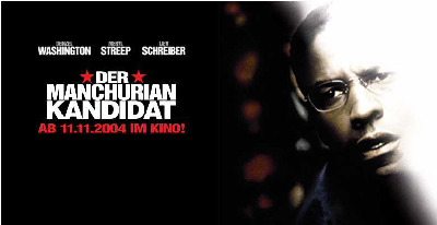 Plakat des Films "Manchurian Kandidat". Denzel Washington